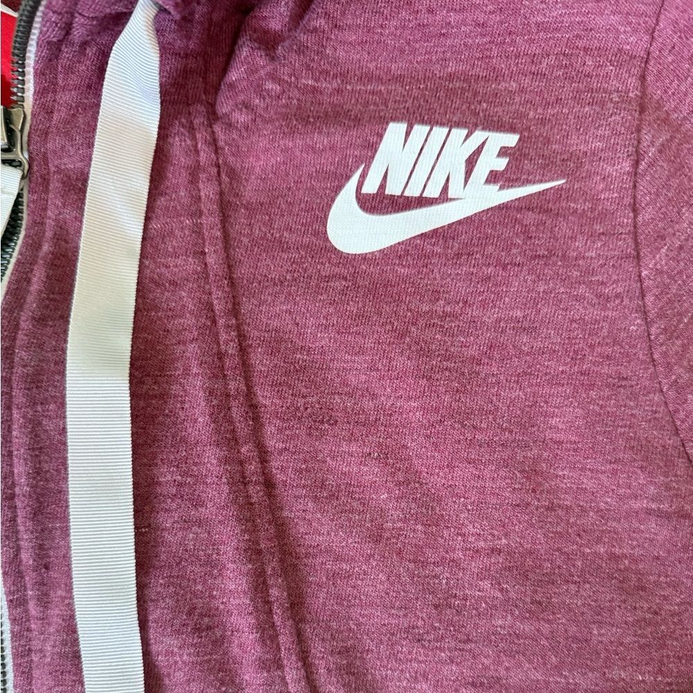 Nike Zip Up Hooded Jacket Lightweight Rose Mauve Athleisure Streetwear Womens S - Picture 3 of 8